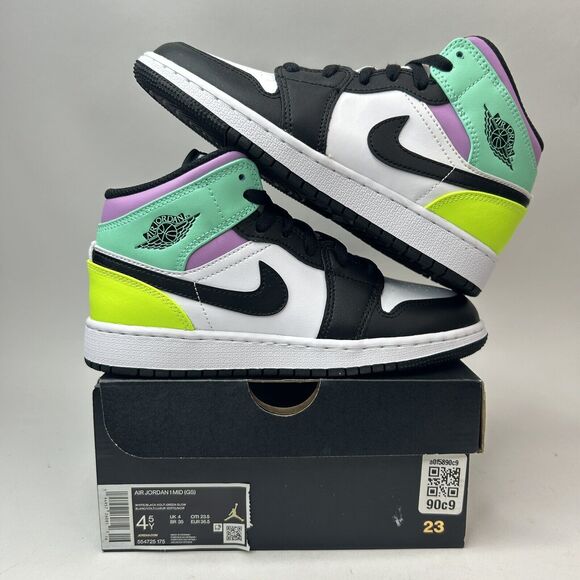 Jordan Shoes - Nike Air Jordan 1 Mid GS “Pastel/Volt Green Glow” 2023